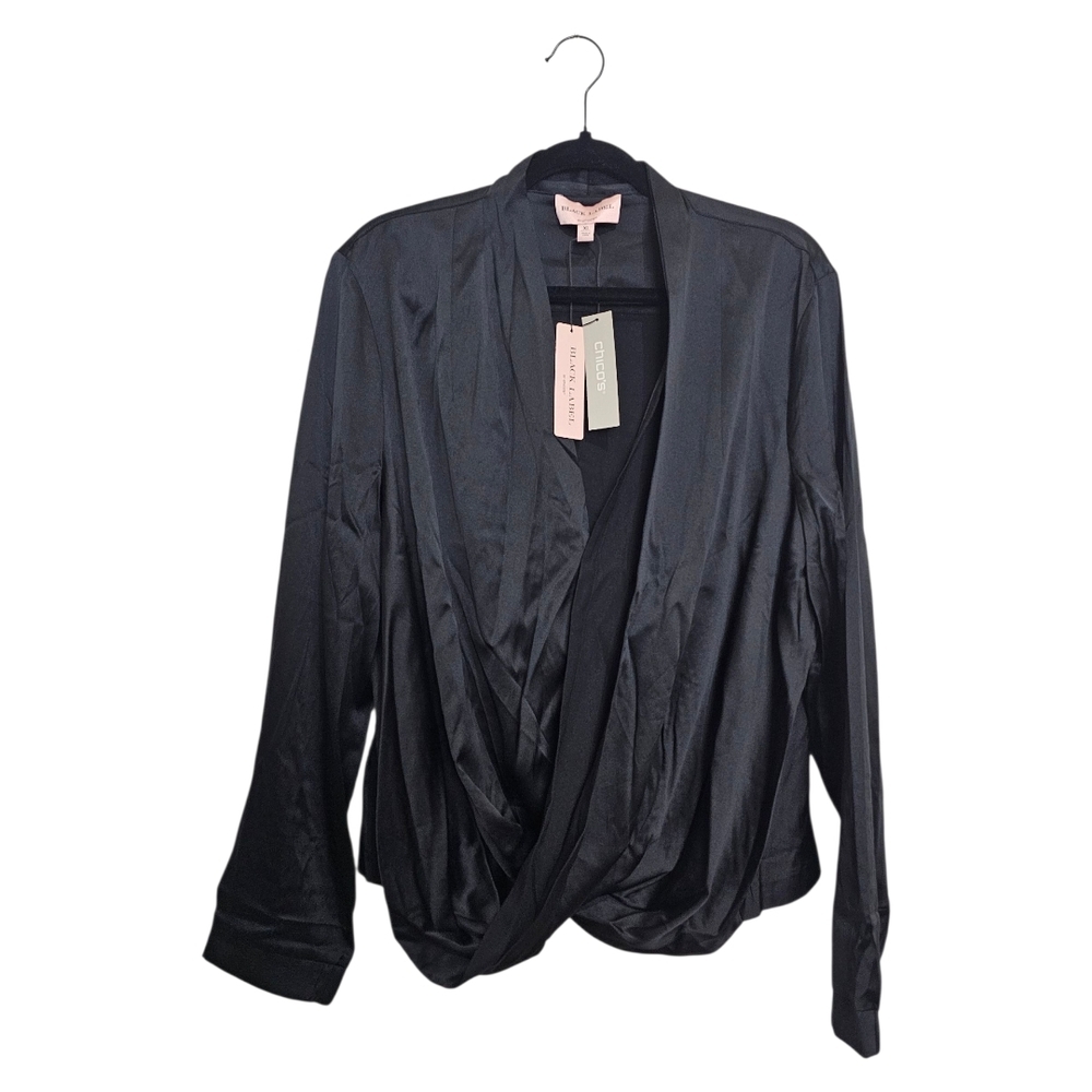 Chico's Elegant Black Wrap Blouse